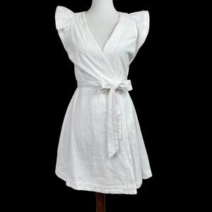Madewell Ruffle Sleeve Wrap Mini Dress Size XS